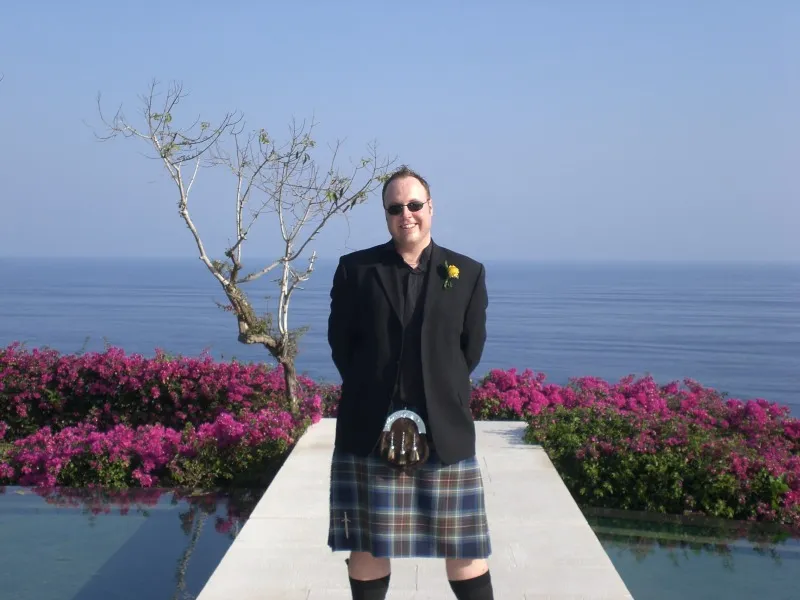 At Barry's wedding at Tirtha in Uluwatu, Bali